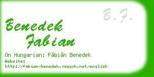 benedek fabian business card