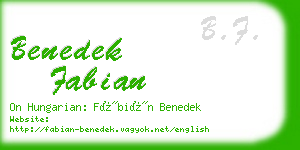 benedek fabian business card